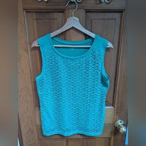 LOFT Turquoise Lace Tank Top